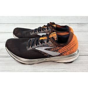Brooks Men’s Ricochet Running Shoes Black Orange Lightweight Sneakers Size 12